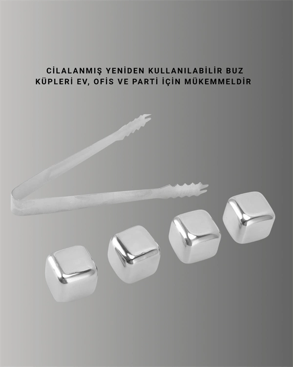Hızlı Soğutma Özellikli Paslanmaz Metal Buz Küpü Takımı Yeni Nesil