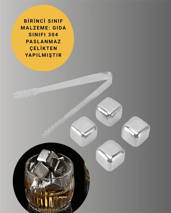 Hızlı Soğutma Özellikli Paslanmaz Metal Buz Küpü Takımı Yeni Nesil