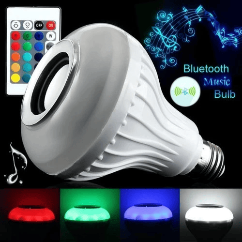 Hoparlör ve Led Lamba Uzaktan Kumandalı Ampül