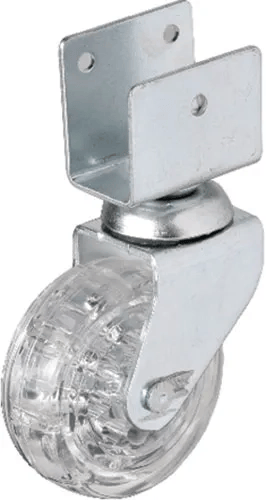 Hts 328 - 50x20 Mm Şeffaf Makaralı Kısa U Tablalı Teker 4 Adet