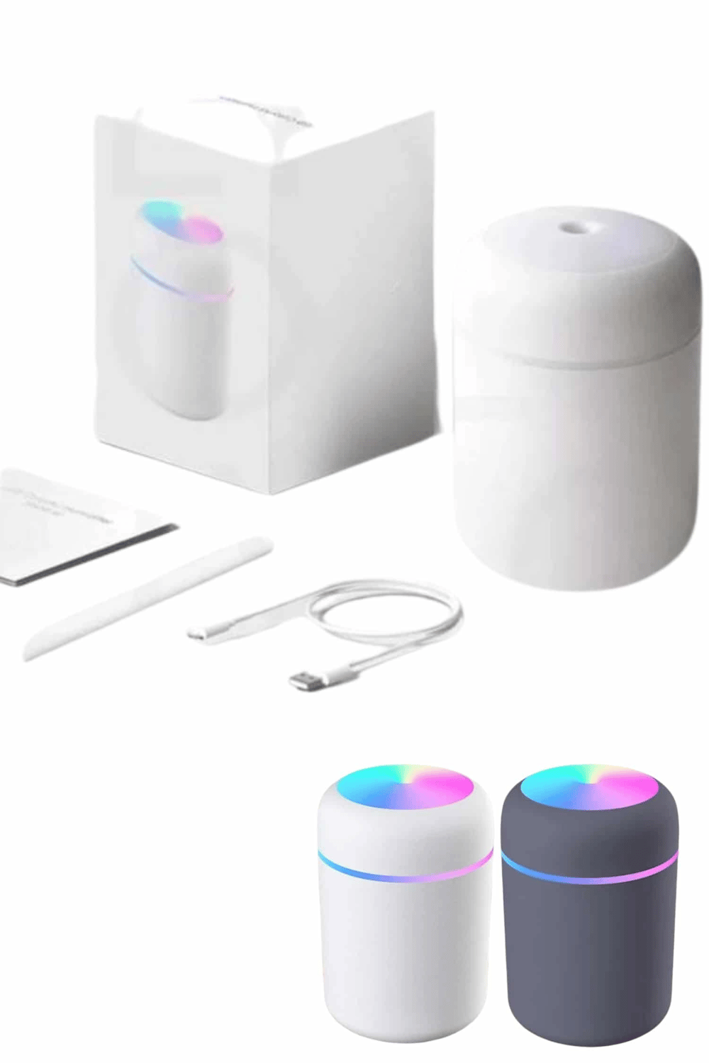 Humidifier LED Işıklı Mini Ortam Oda Kokusu Aromaterapi Buhardanlık