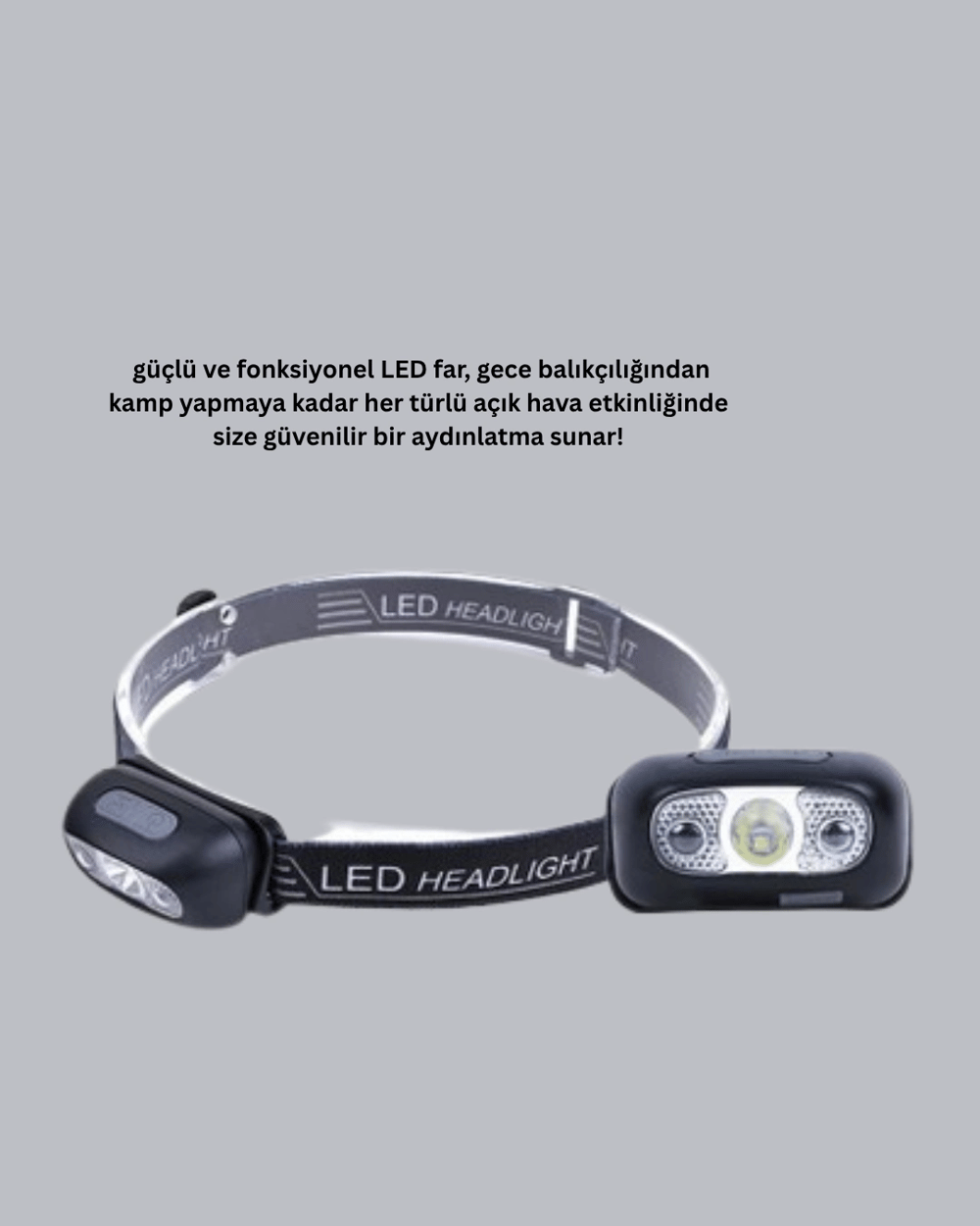 IPX5 Su Geçirmez Şarjlı LED Kafa Feneri | Hareket Sensörlü, Ayarlanabilir 60° Far