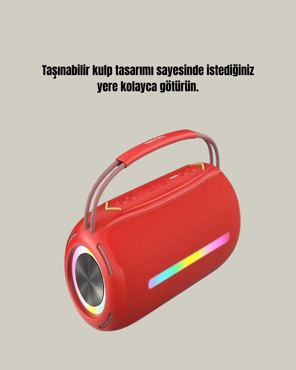 IPX6 Su Geçirmez RGB LED Işıklı Taşınabilir Bluetooth Hoparlör 2400 mAh