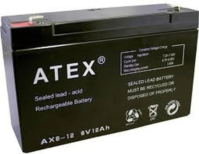 İnce Akü 6v 12ah Amper Bx40