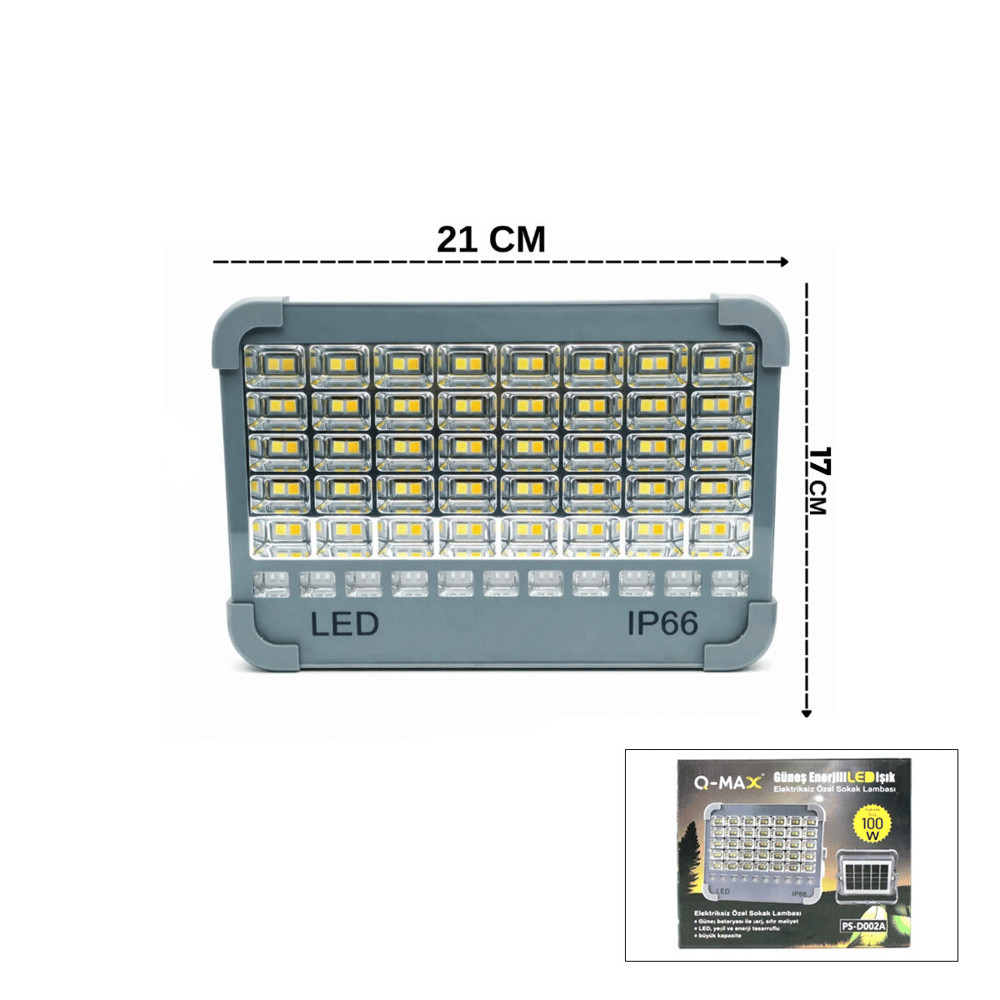 Ip66 Güneş Enerjili Led Işık Solar Projektör - Powerbank Çakarlı Kamp - Dış Mekan Ps-d002a Bx40
