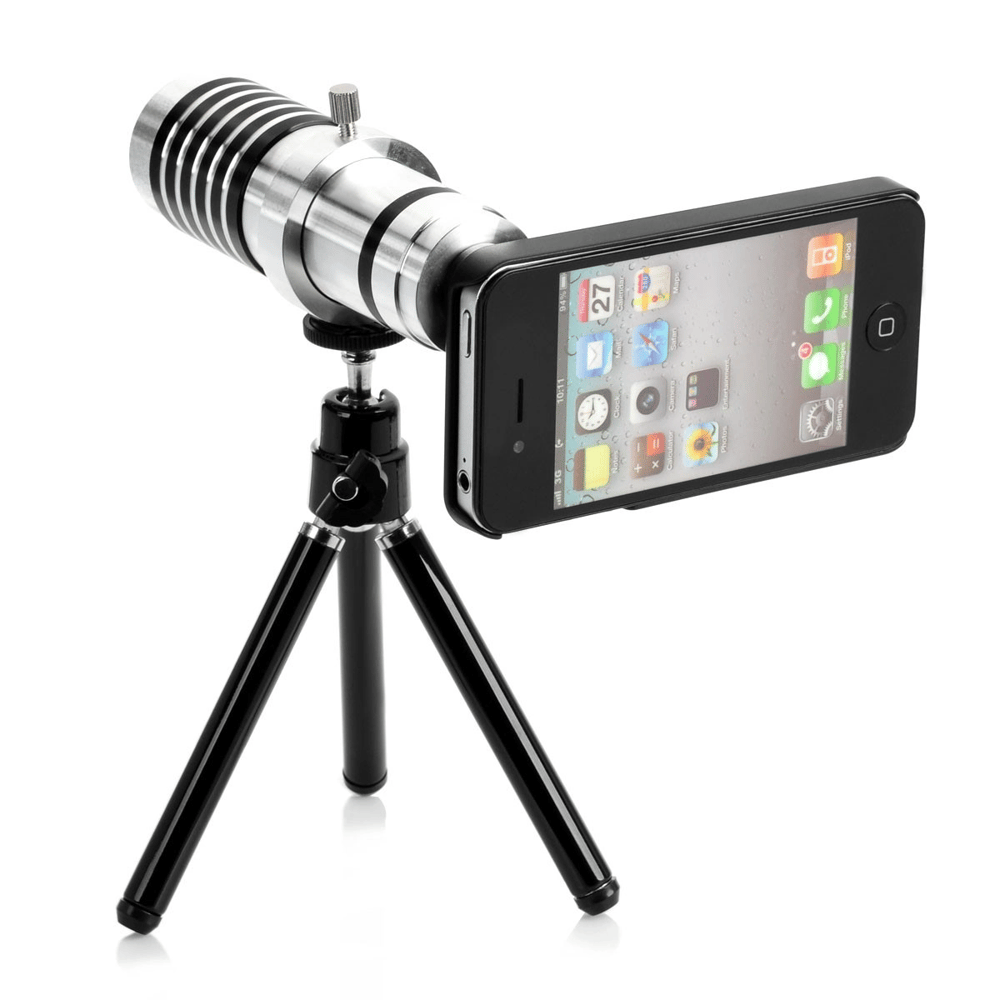 Iphone 5 5s - Iphone 4 4s Için Alüminyum 14x Optik Zoom Yakından Görüntü Çekme Dürbün