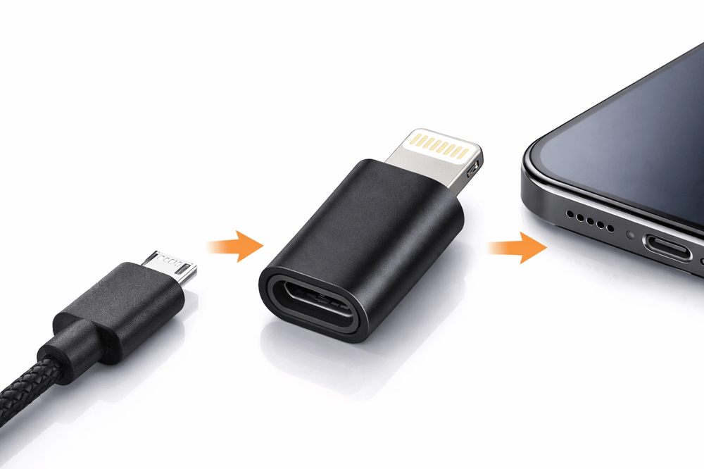 İphone Se (1st Gen) Uyumlu Android Micro Usb Şarj Kablosunu İphone Lightning E Çevirici