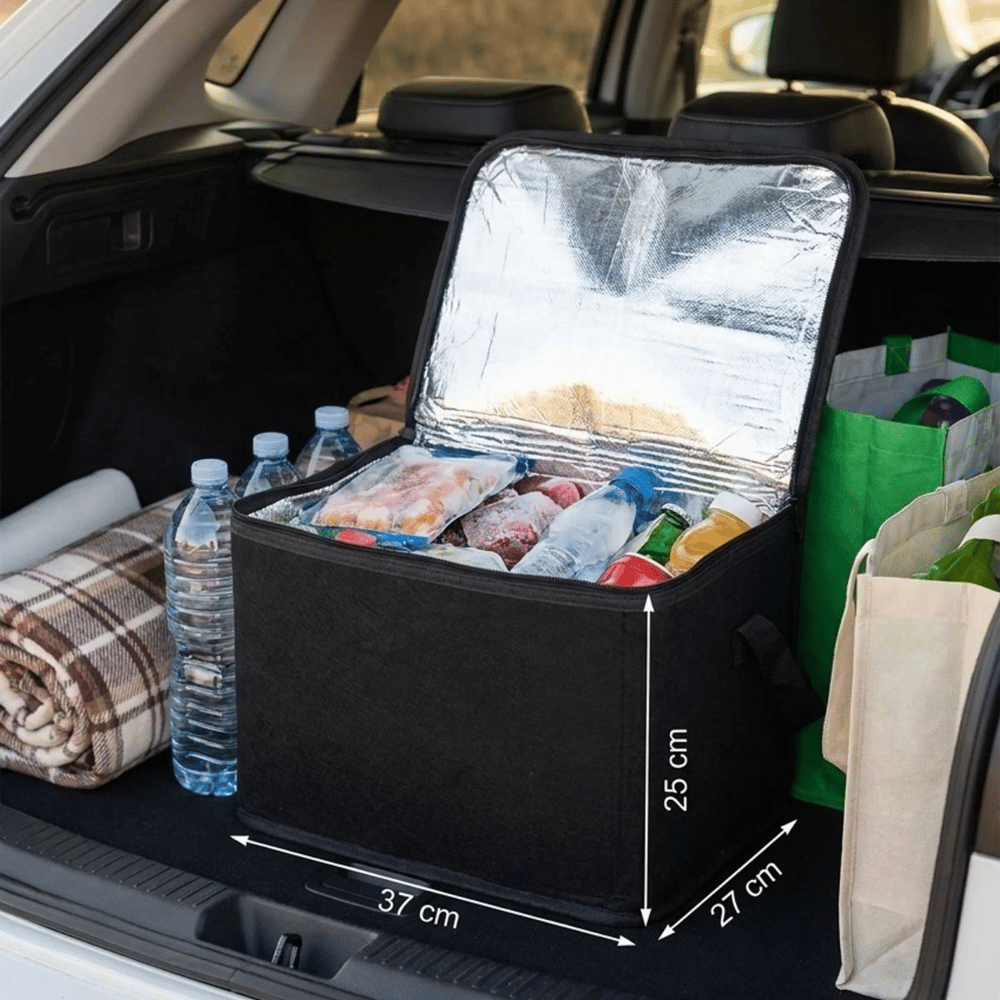 Isı Koruyucu Termal Taşıma Çantası 32 Litre – Araç Bagaj Organizeri, Termos, Katlanabilir Keçe Saklama Çantası 37x27x25 Cm Bx40