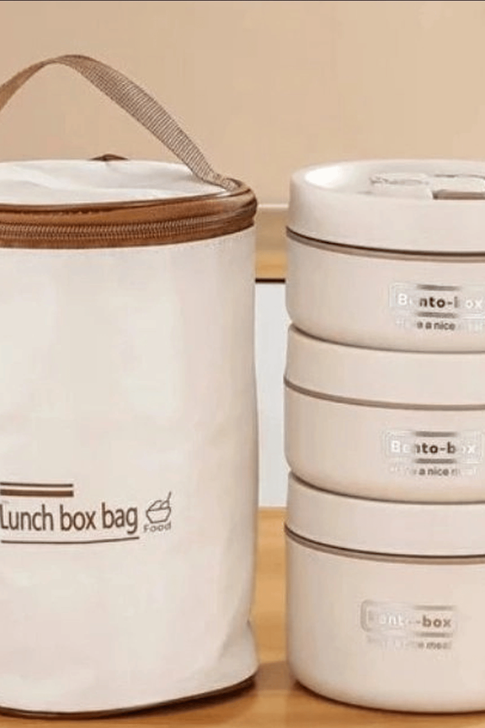 Isı Yalıtımlı Çantalı 3 Katlı Paslanmaz Çelik Yemek Kabı Seti 420-420-550 Ml BX-313481