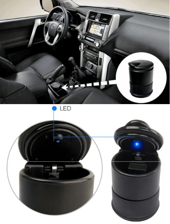 Işıklı Araba Küllüğü Bardaklık Tipi Kapaklı Bx40