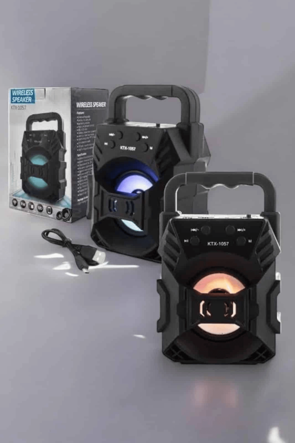 Işıklı Bluetooth Hoparlör Müzik ve Renkli Işık Taşınabiilir