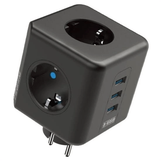 Isıya Dayanıklı Termal Akım Korumalı Ve Çocuk Korumalı 3 Priz Girişli 3 Usb Girişli Küp Priz Bx40