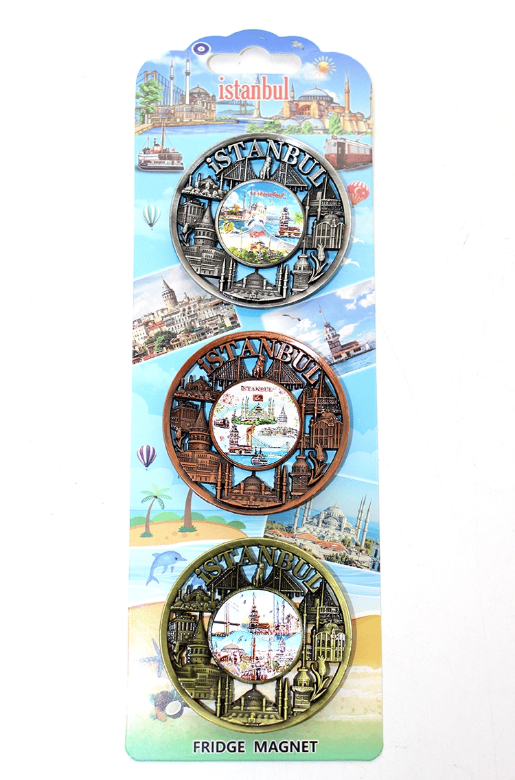 İstanbul Temalı Metal Magnet 3'lü Set Model 1