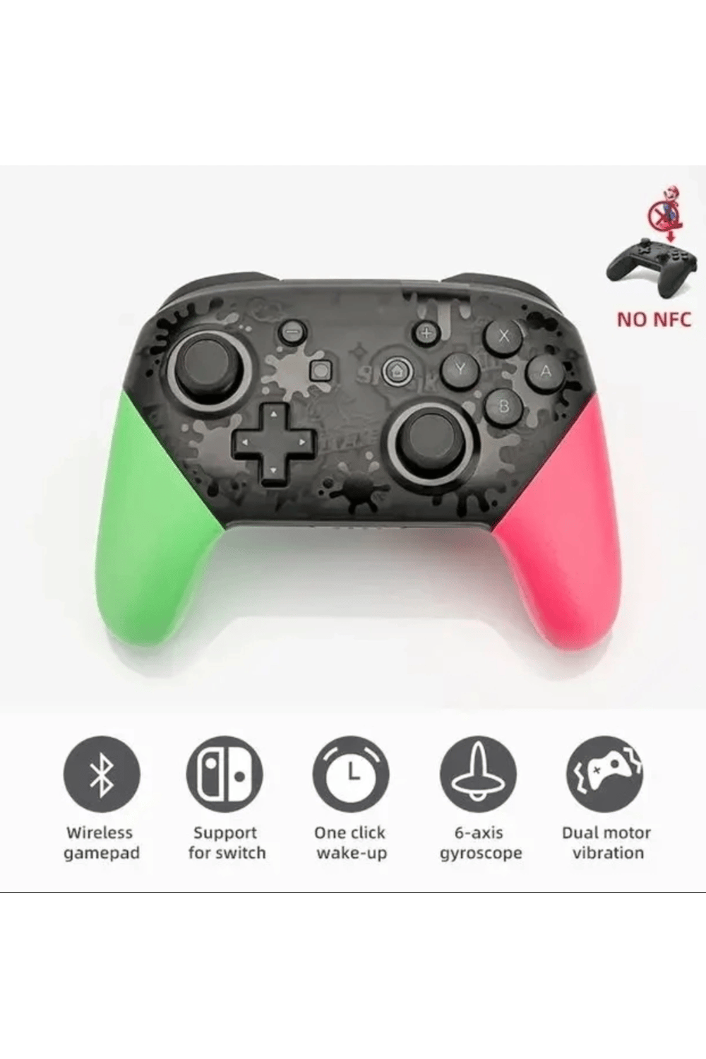 Joystick Bluetooth bağlantılı yeşil renk Nintendo Switch uyumlu kablosuz oyun kolu