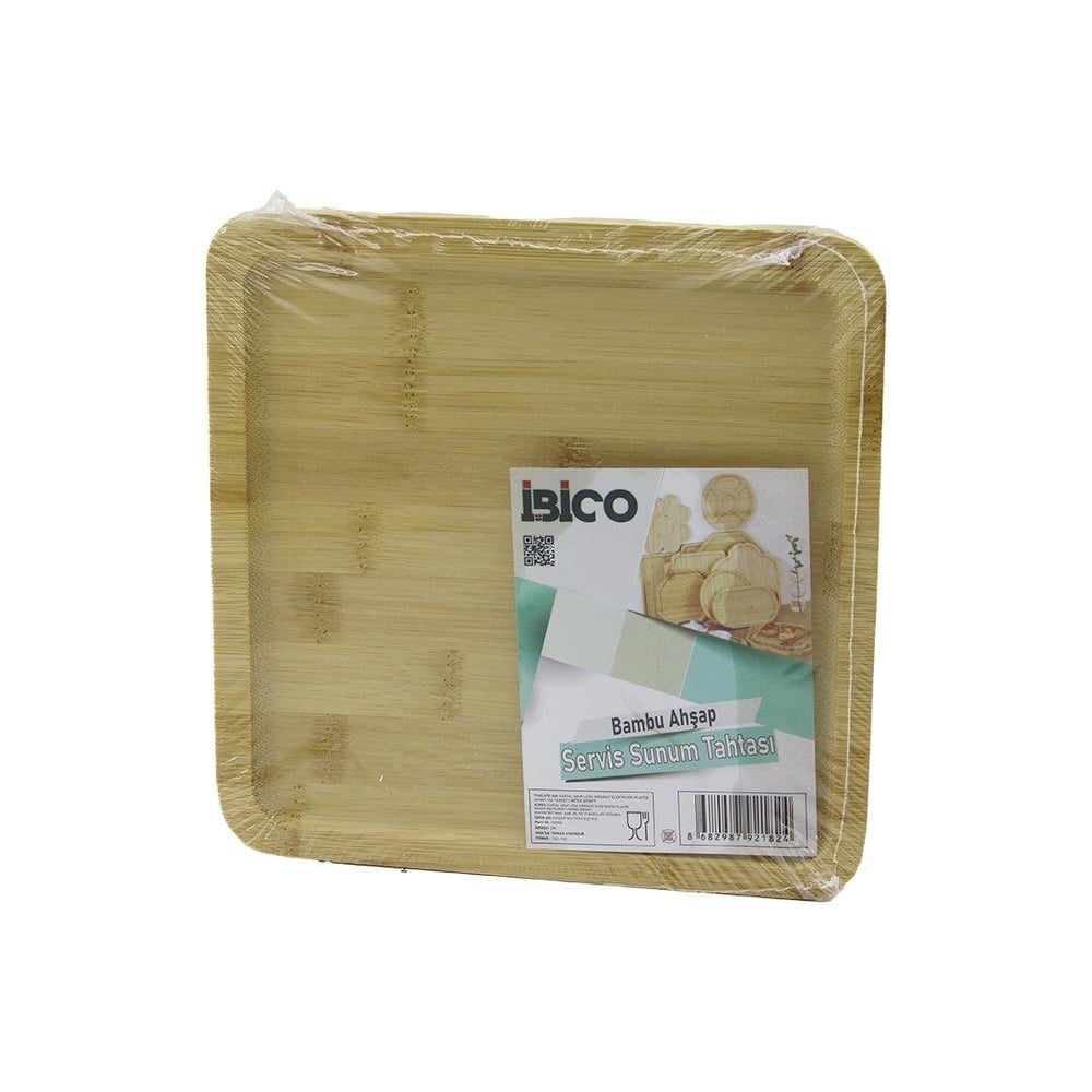 KARE AHŞAP BAMBU SERVİS SUNUM TEPSİ - TAHTASI MİNİ TEPSİ 20 X 20 X 1.4CM (3936)