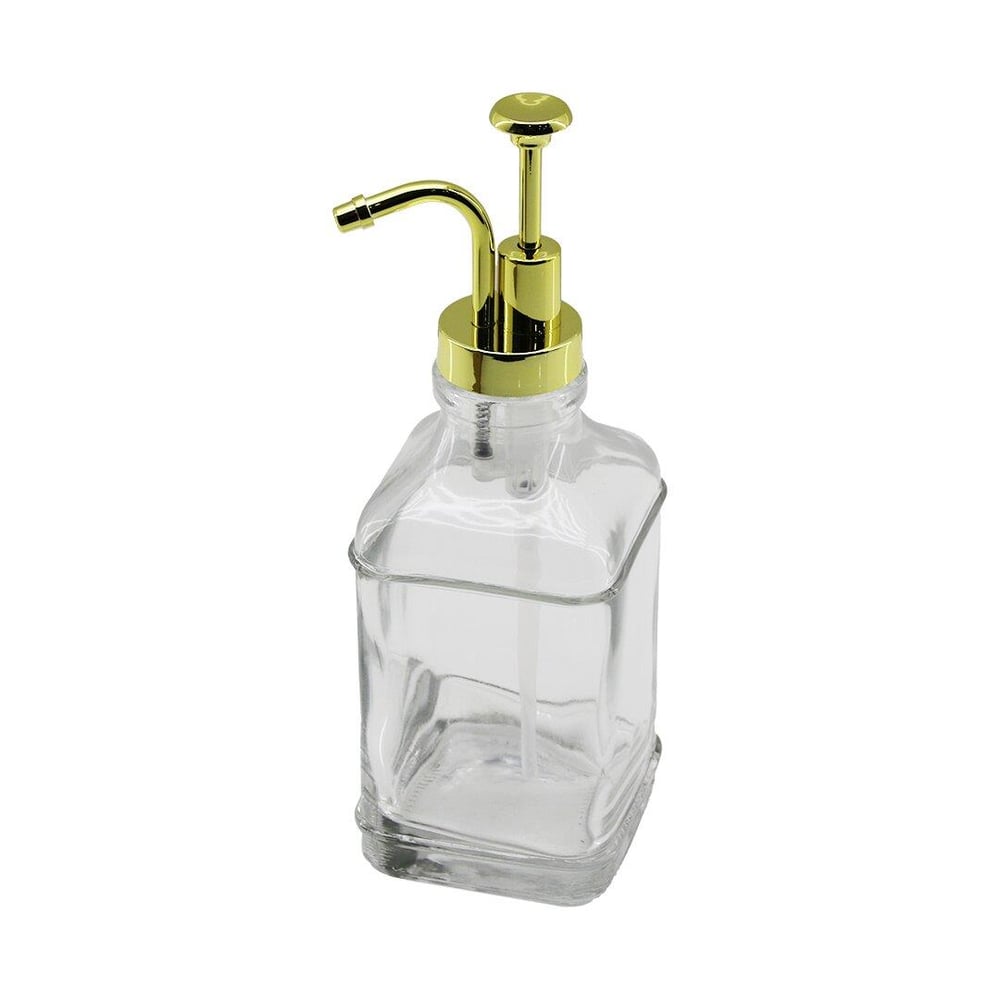 KARE CAM ŞİŞE - ŞEFFAF SIVI SABUNLUK 500ML POMPA - MUSLUK AYRIK MODEL BAŞLI (3936)
