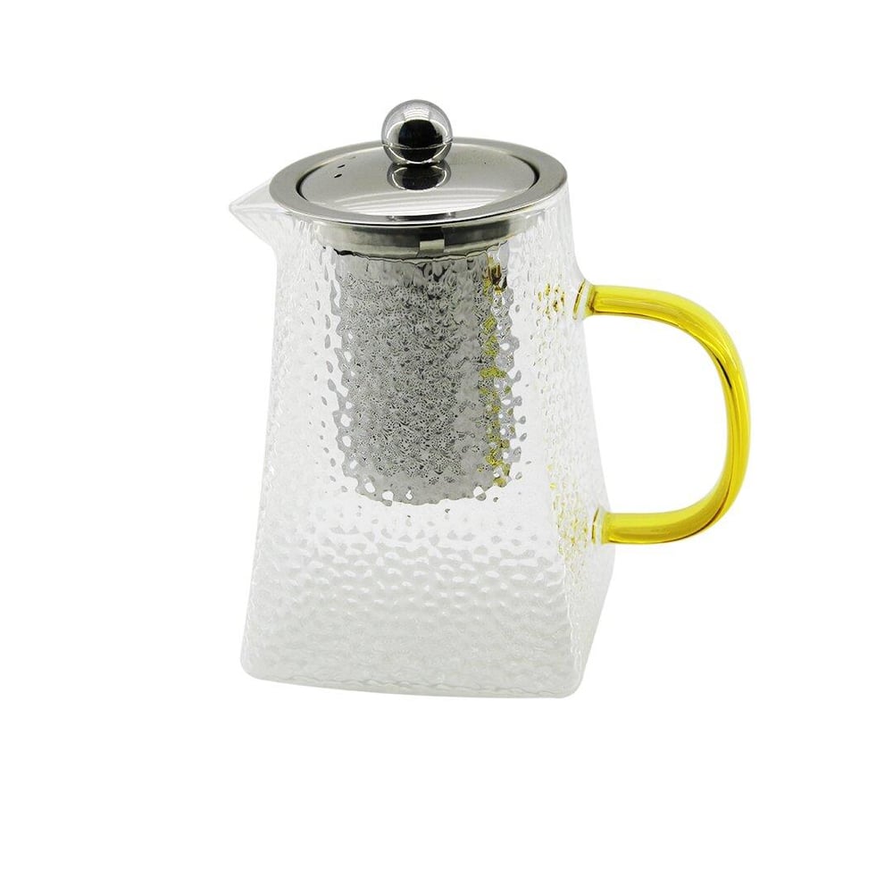 KARE KABARTMALI - BOROSİLİKAT  CAM DEMLİK 550ML (3936)