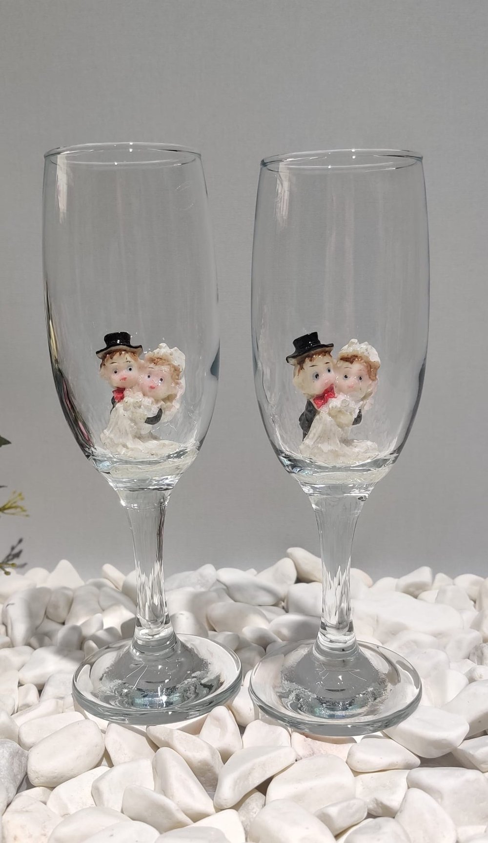 KİRLİNOVA® GELİN DAMAT FİGÜRLÜ 2Lİ MEŞRUBAT BARDAĞI