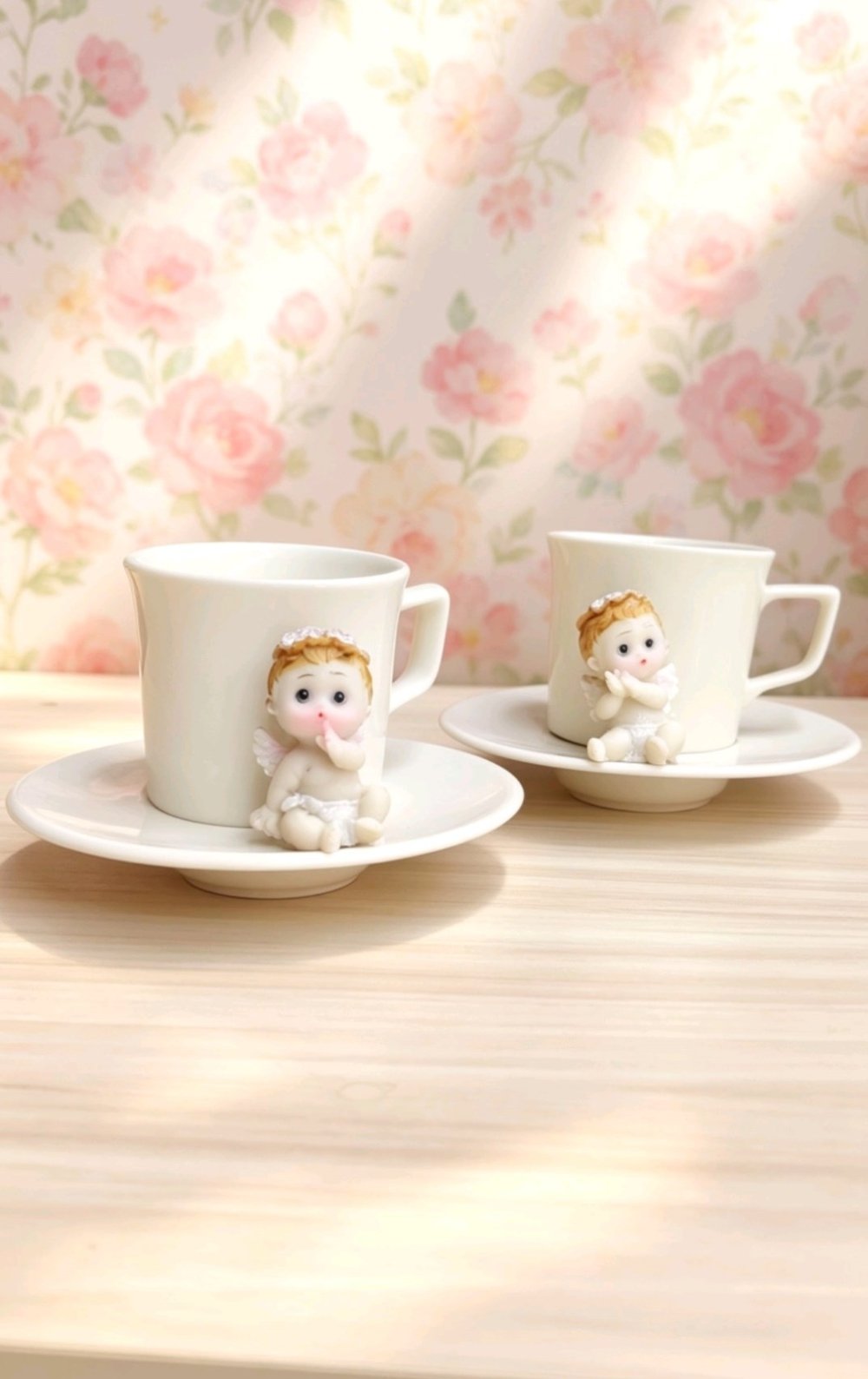 KİRLİNOVA® MELEK BEBEK 2Lİ PORSELEN FİNCAN TAKIMI