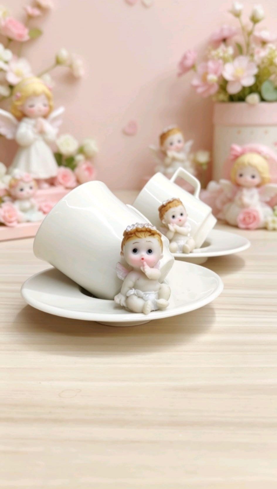 KİRLİNOVA® MELEK BEBEK 2Lİ PORSELEN FİNCAN TAKIMI