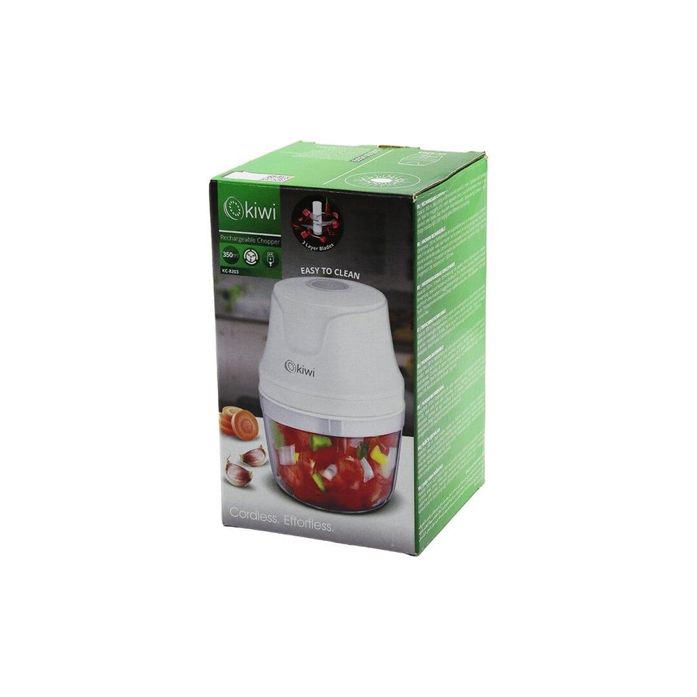 KİWİ KC-8203  USB ŞARJLI MİNİ   3 BIÇAKLI  BLENDER RONDO GIDA DOĞRAYICI  350ML=MİKA KRİSTAL HAZNE (3936)