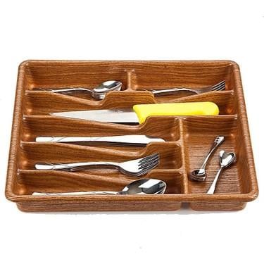 KÜÇÜK - AHŞAP RENK - 7 BÖLMELİ ÇEKMECE İÇİ KAŞIKLIK 36X32CM (3936)