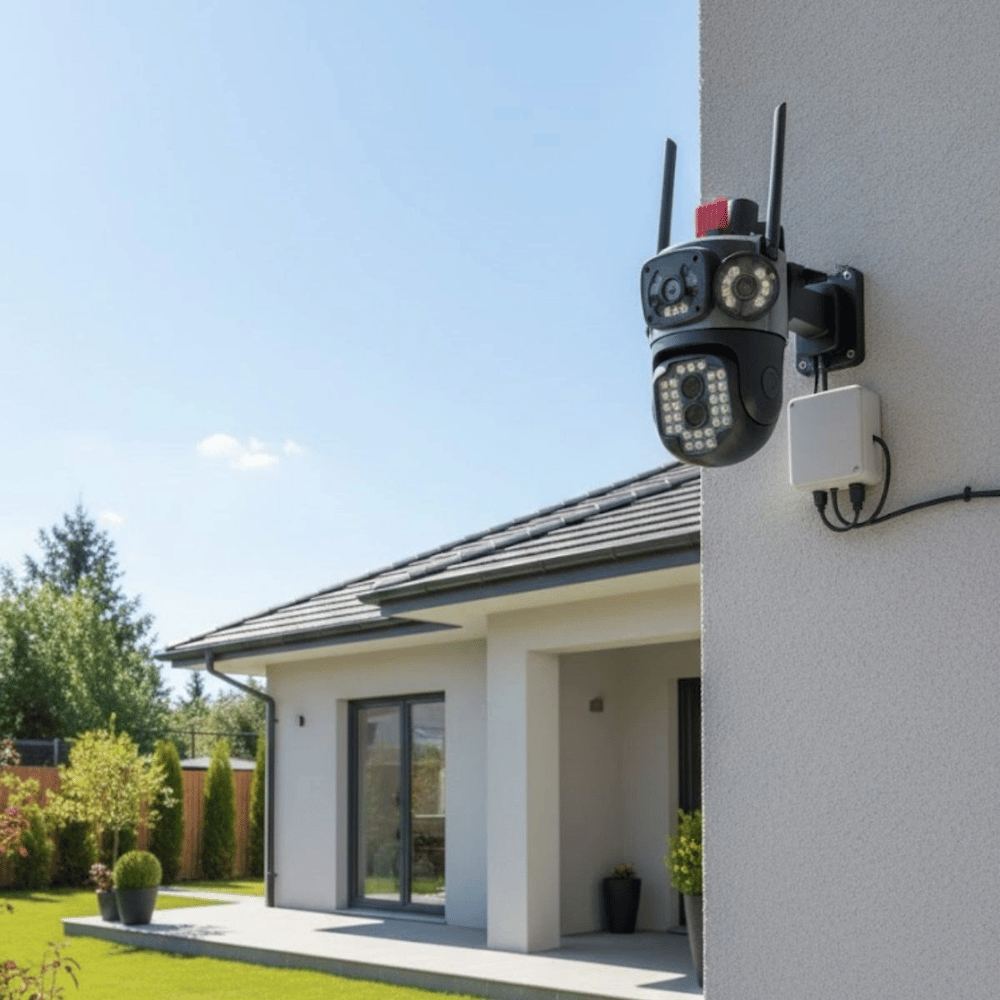 Kablolu Akıllı Güvenlik Kamerası – 4 Kameralı Çok Lensli, 360° Ptz Hareketli, Çift Antenli, Gece Görüşlü, Dış Mekan Ip Kamera Bx40