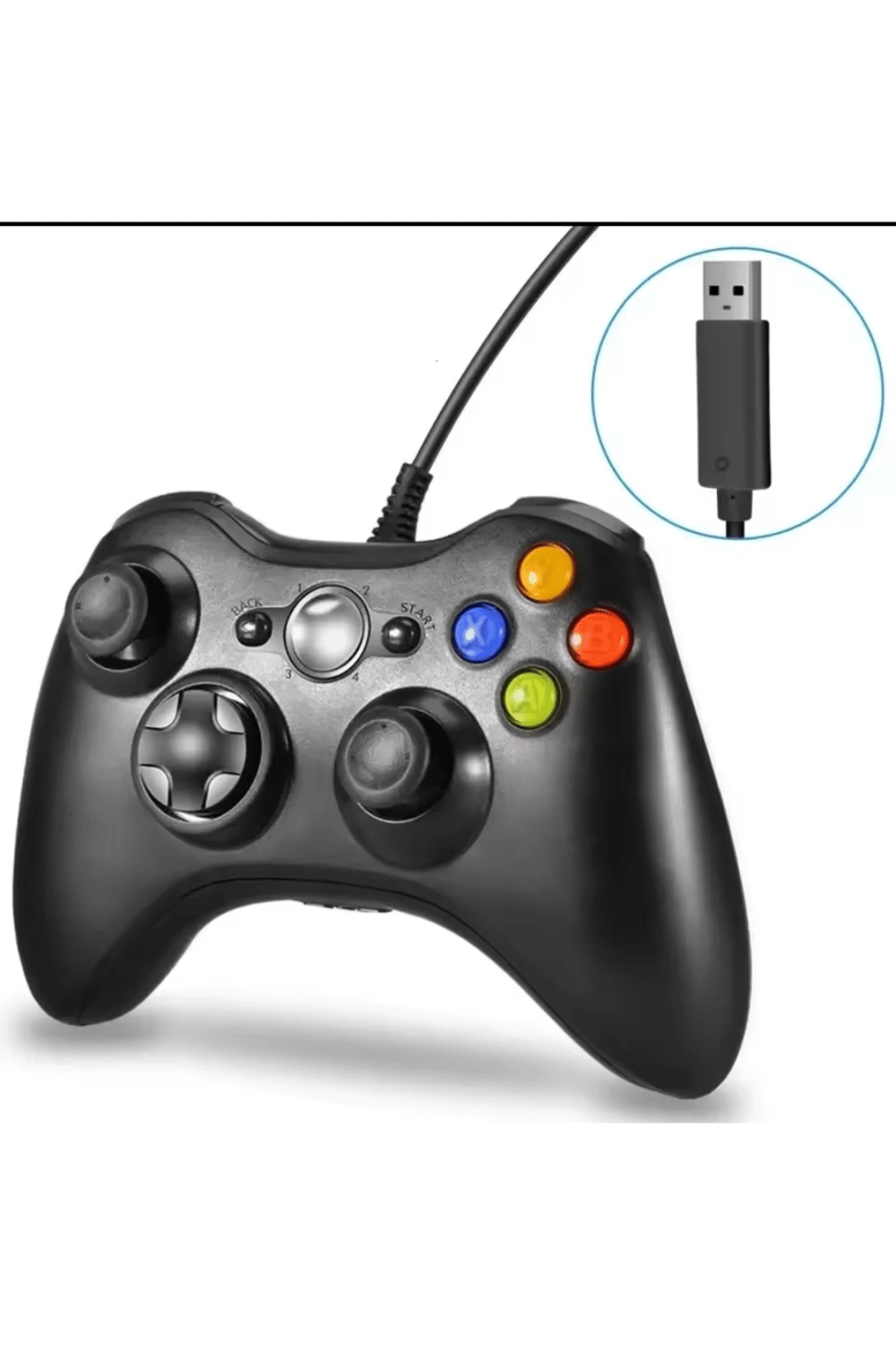 Kablolu joystick siyah Xbox 360 uyumlu hızlı şarj destekli bluetoothsuz garantisiz