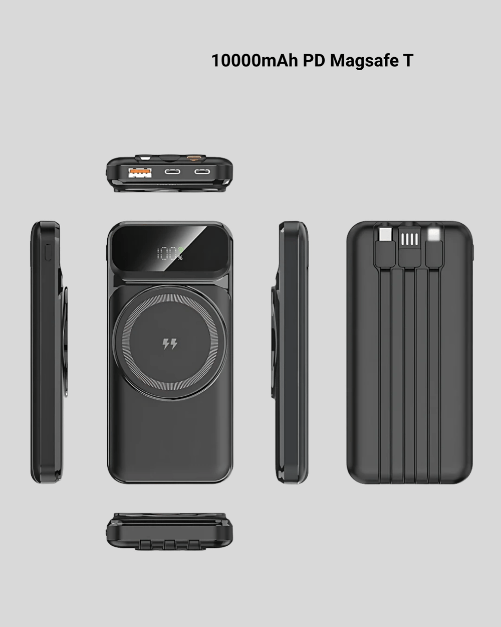 Kablosuz 15W Şarj Destekli 10000 mAh Taşınabilir Powerbank – Hızlı Şarj Özellikli