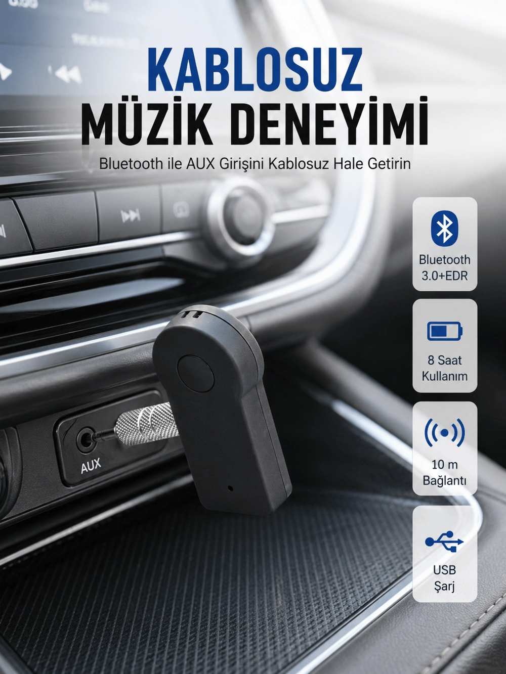 Kablosuz Bağlantı ile Müzik ve Görüşme Araç Kiti