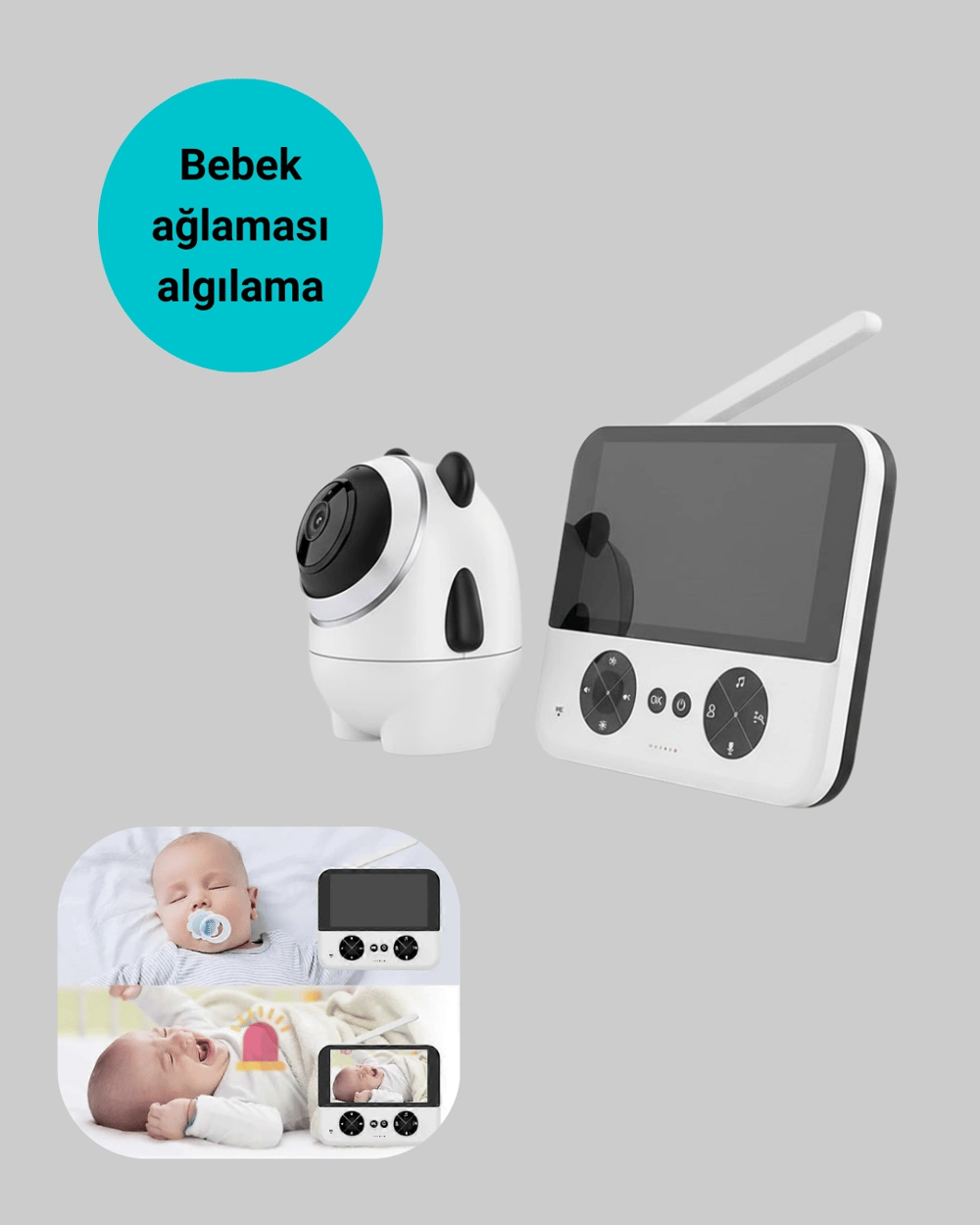 Kablosuz Bebek Monitörü 720P Görüntü ve Geniş Ekran
