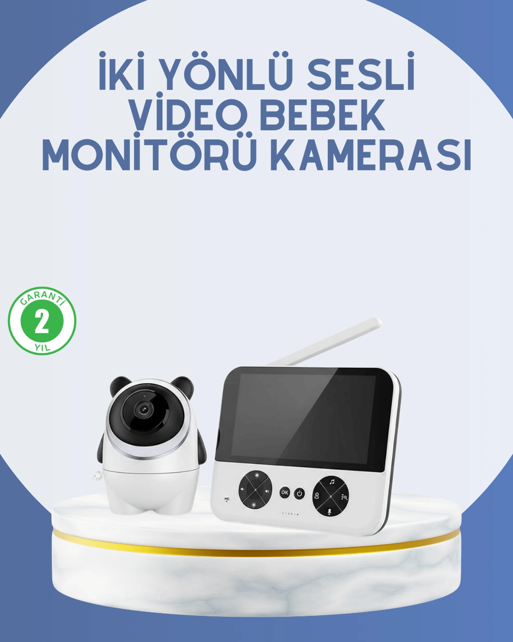 Kablosuz Bebek Monitörü 720P Görüntü ve Geniş Ekran