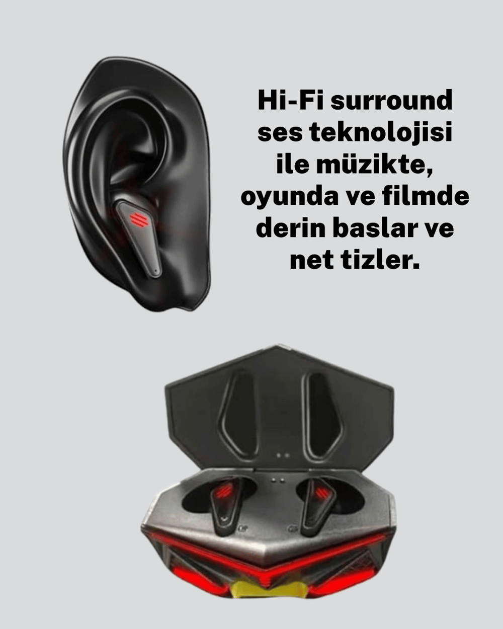 Kablosuz Bluetooth Gaming Kulaklık Led Işıklı Yeni Nesil