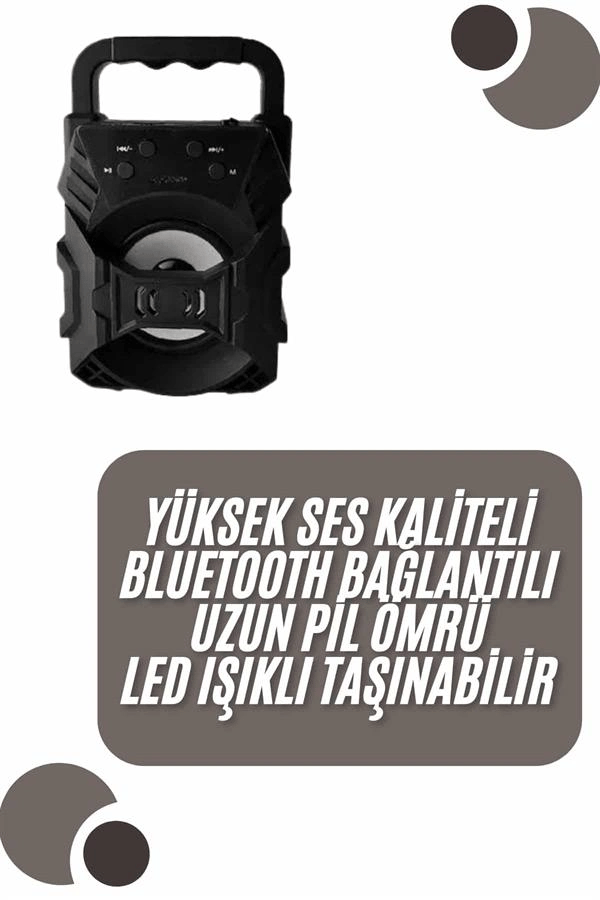Kablosuz Bluetooth Hoparlör Ses Bombası RGB Işıklı Taşınabilir Yüksek Ses Kaliteli