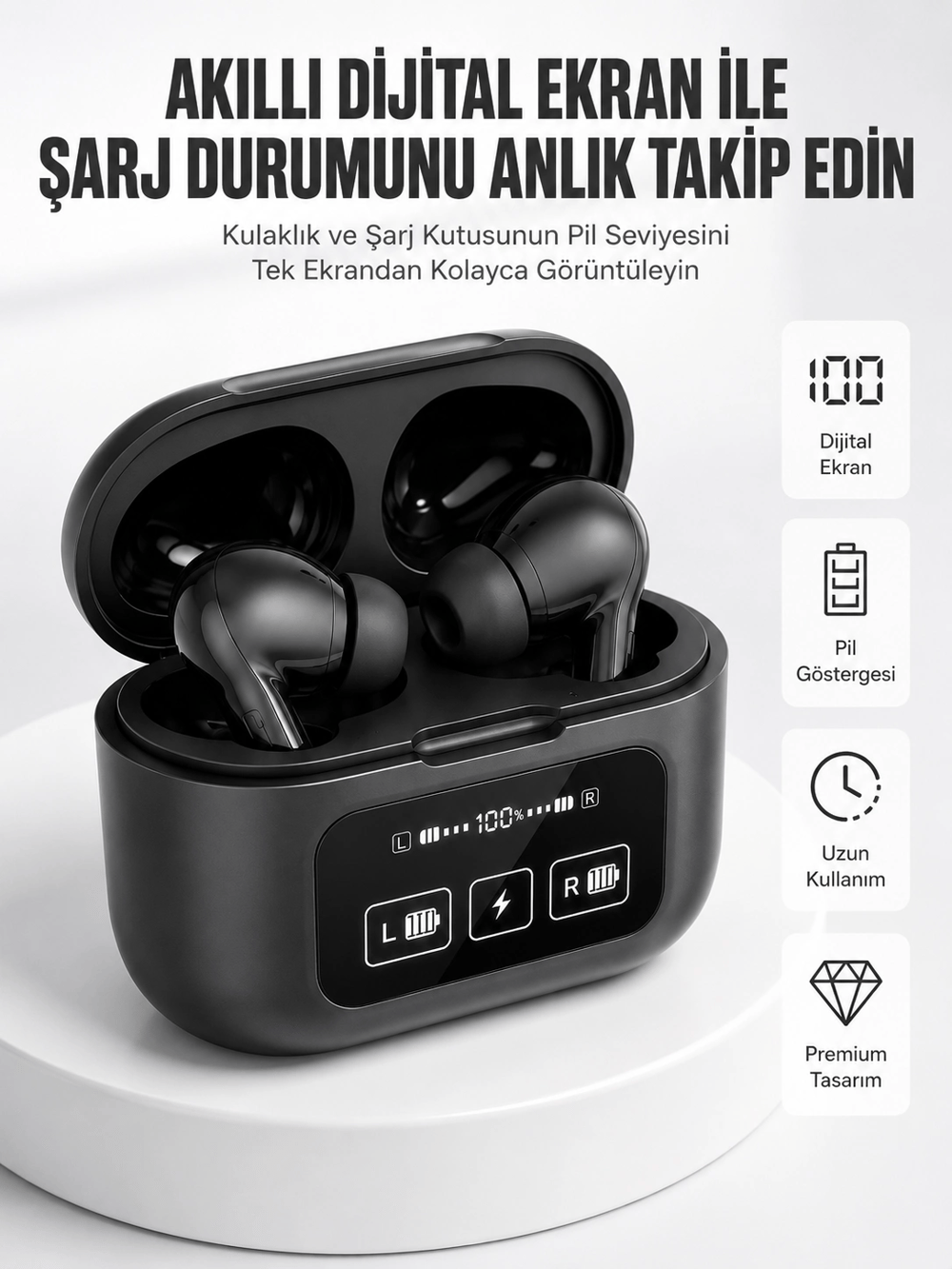 Kablosuz Bluetooth Kulaklık Pro Yeni Nesil Dokunmatik Kontrol