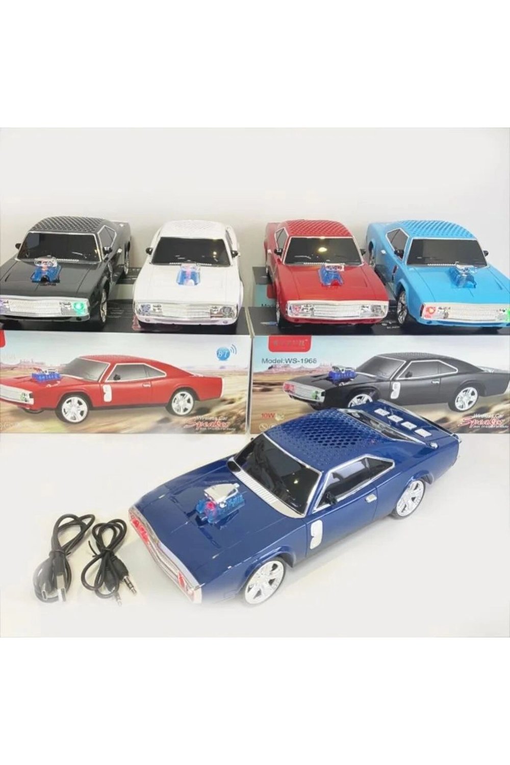 Kablosuz Bluetooth hoparlör mavi renk 10 watt FM radyo SD kart USB girişli nostaljik radyo