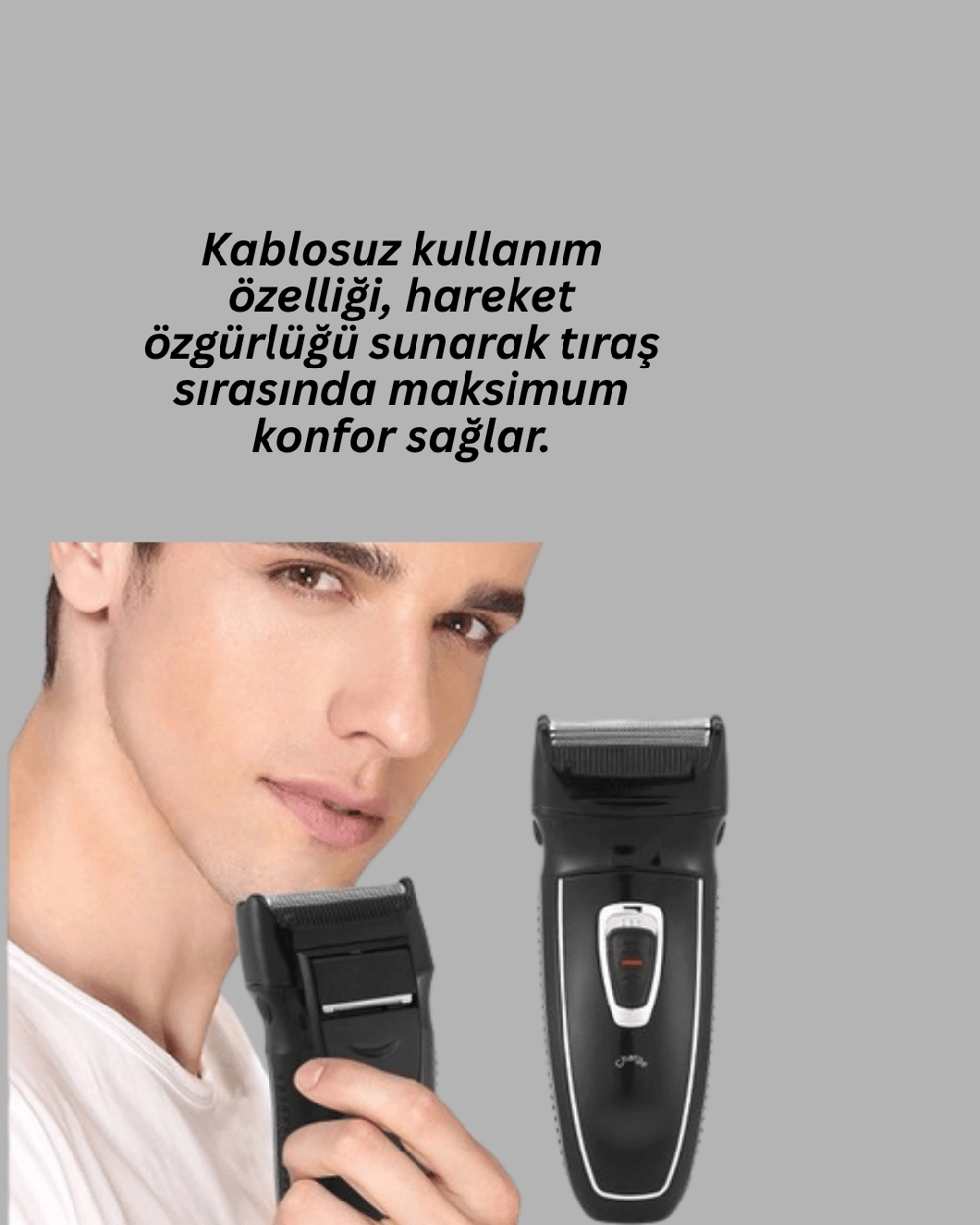 Kablosuz Kuru Tıraş Makinesi Folyo Başlıklı