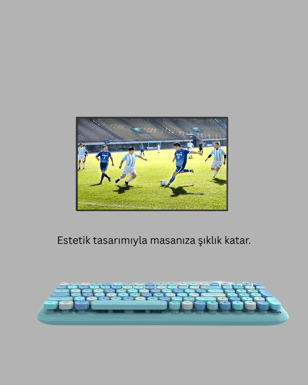 Kablosuz Retro Klavye ve Mouse Seti – 104 Tuşlu, Sessiz Yazım
