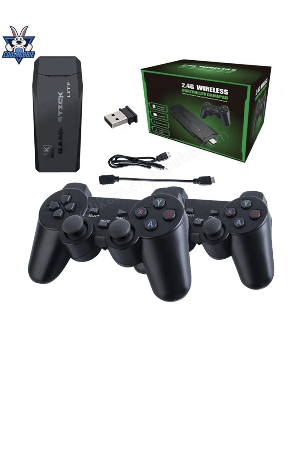 Kablosuz Retro Oyun Çubuğu ile 3500 Klasik Oyun İçeren 4K Uyumlu Çift Kollu Oyun Konsolu