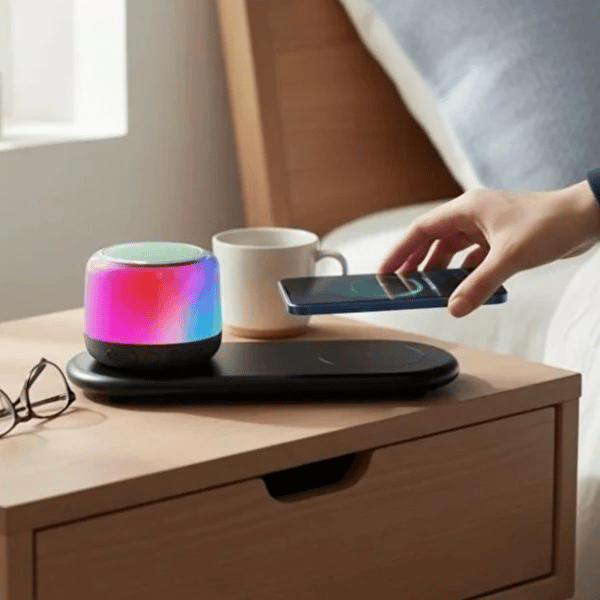 Kablosuz Şarj Standlı Bluetooth Hoparlör