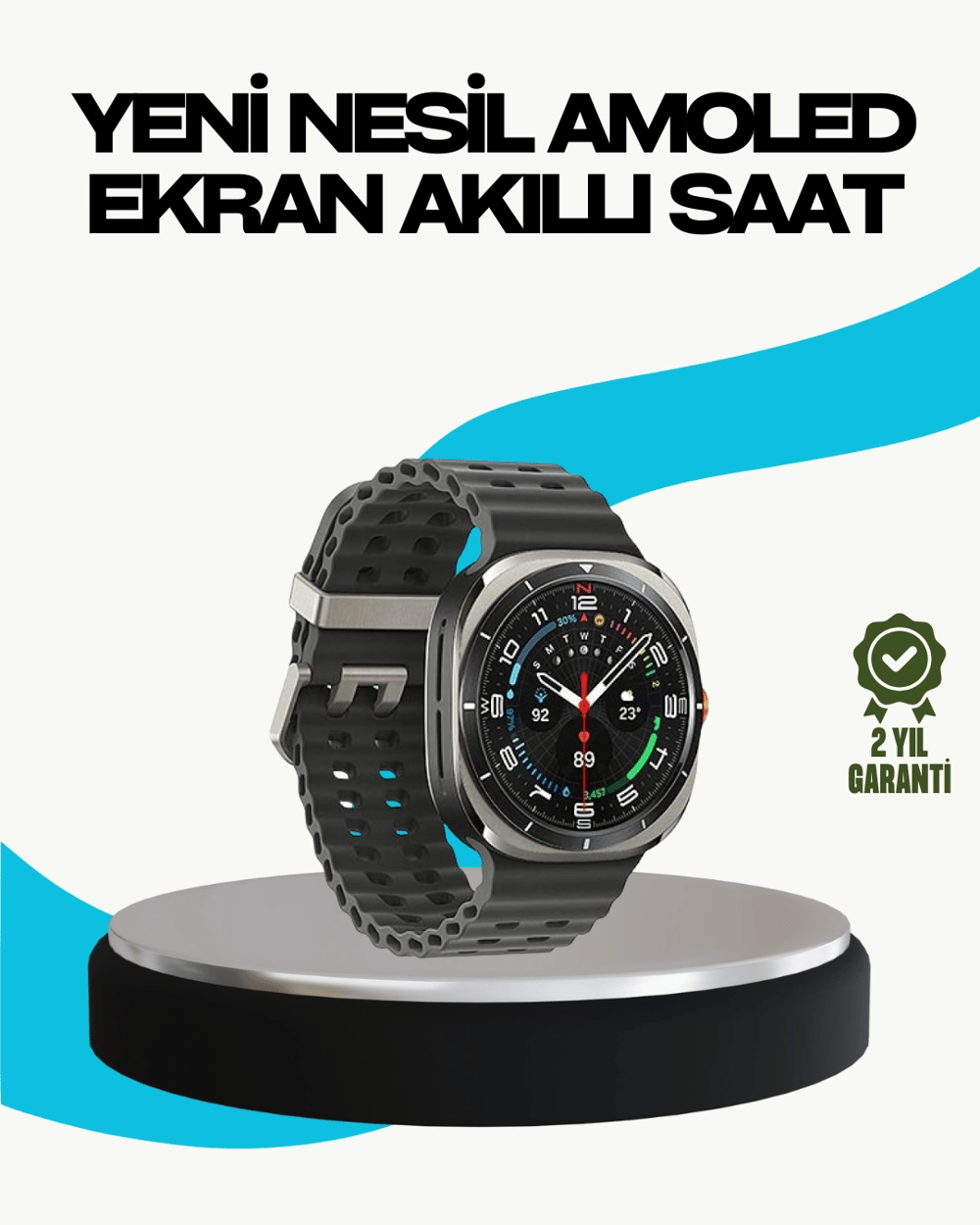 Kablosuz Şarjlı Akıllı Saat Tüm Telefonlarla Uyumlu Çok Fonksiyonlu