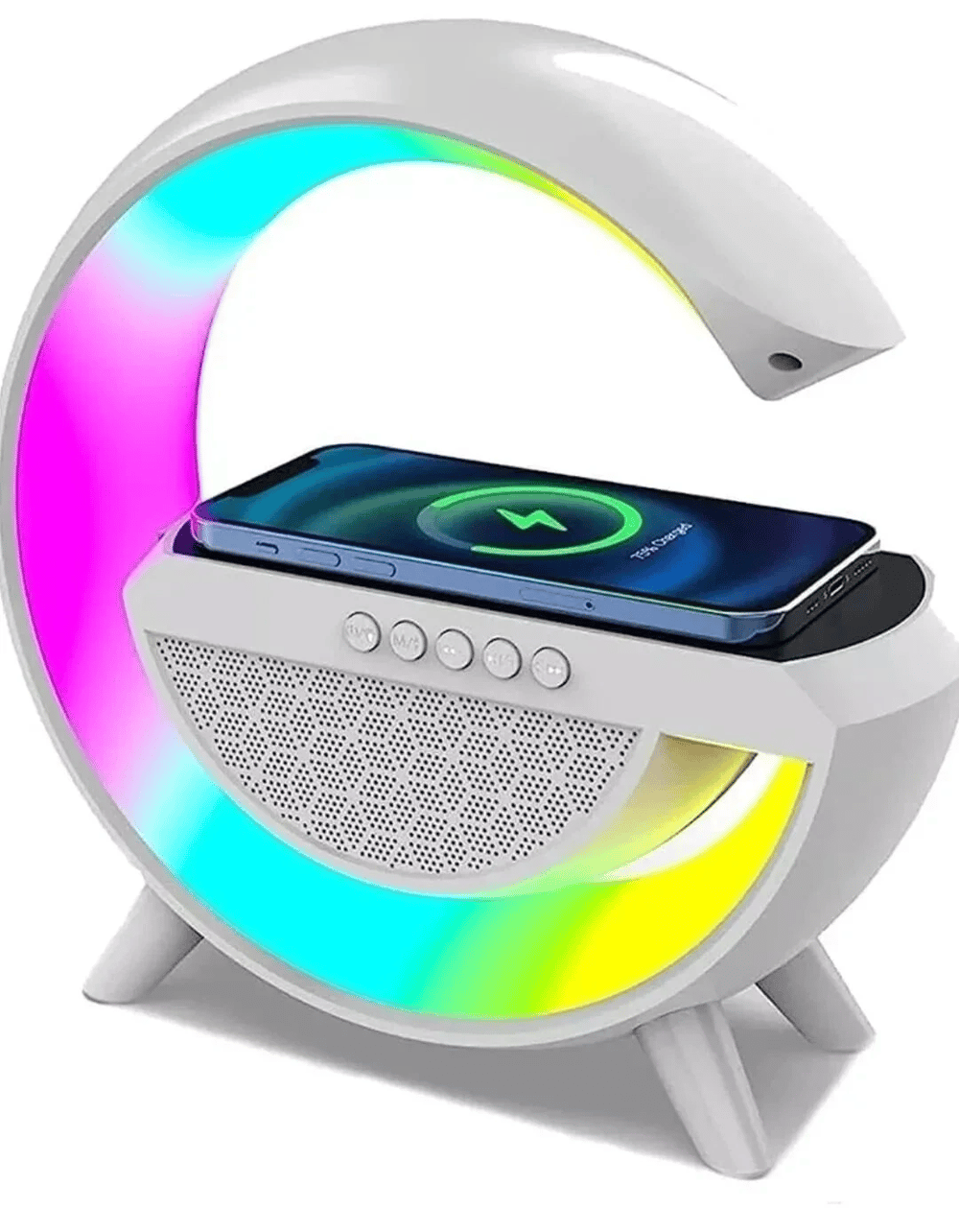 Kablosuz Telefon Şarj Bluetooth Hoparlör Istasyonu Ses Rgb Atmosfer Gece Işık Bt-2301 Bx40