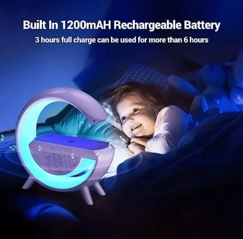 Kablosuz Telefon Şarj Bluetooth Hoparlör Istasyonu Ses Rgb Atmosfer Gece Işık Bt-2301 Bx40