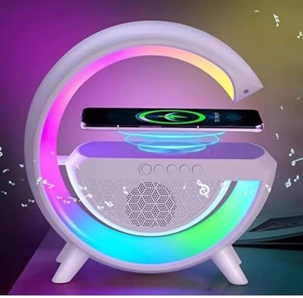 Kablosuz Telefon Şarj Bluetooth Hoparlör Istasyonu Ses Rgb Atmosfer Gece Işık Bt-2301 Bx40