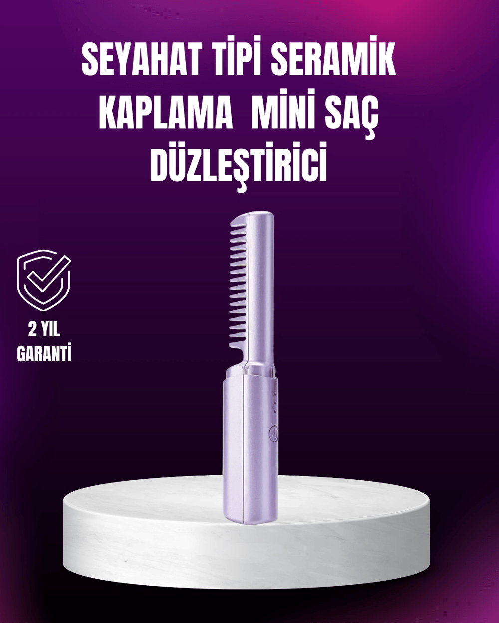 Kablosuz USB Şarjlı Saç Düzleştirici Tarak – Seyahat Boy