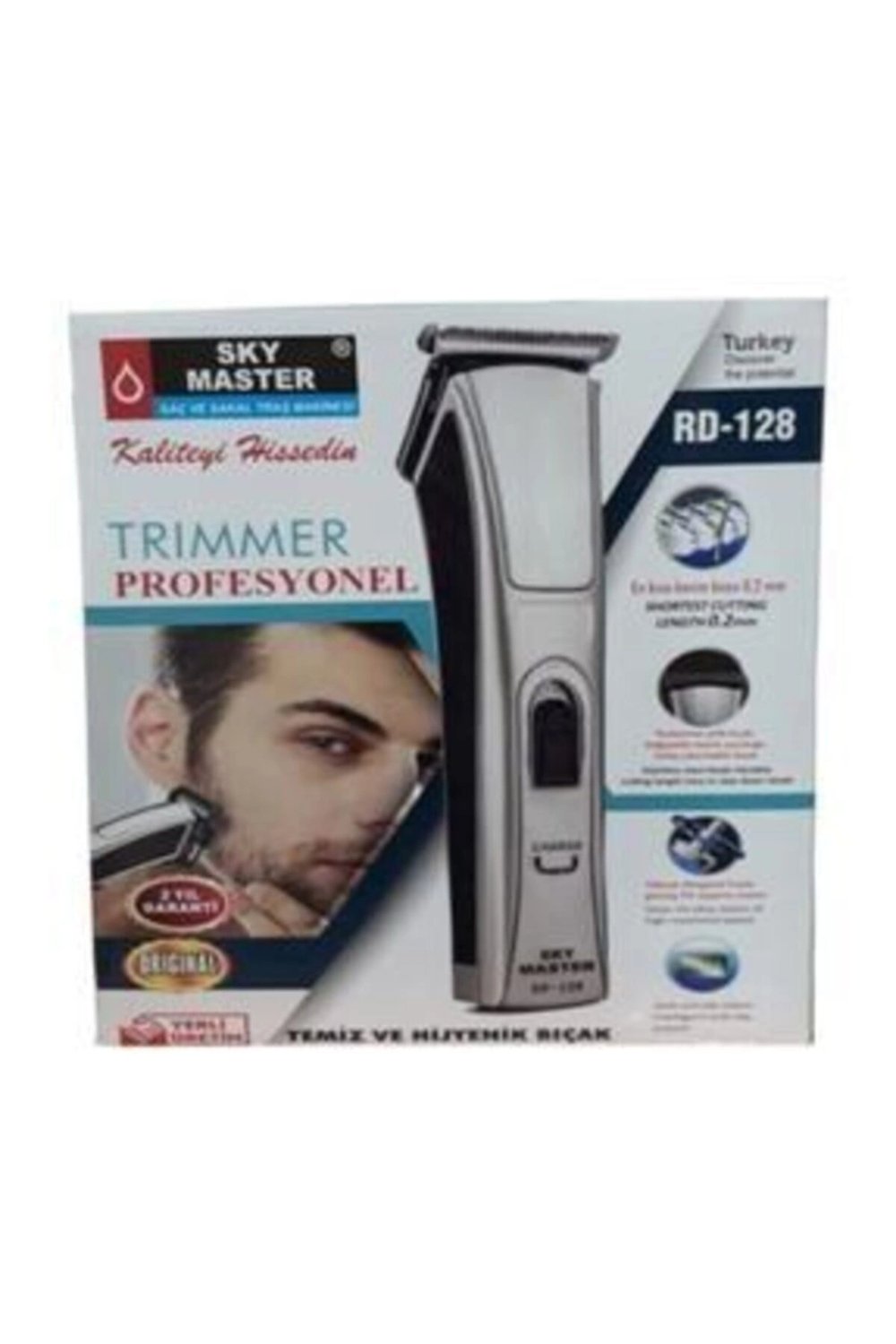 Kablosuz beyaz saç tıraş makinesi kuru kullanım 1-3 başlık 1-2 saat şarj 2 yıl garantili