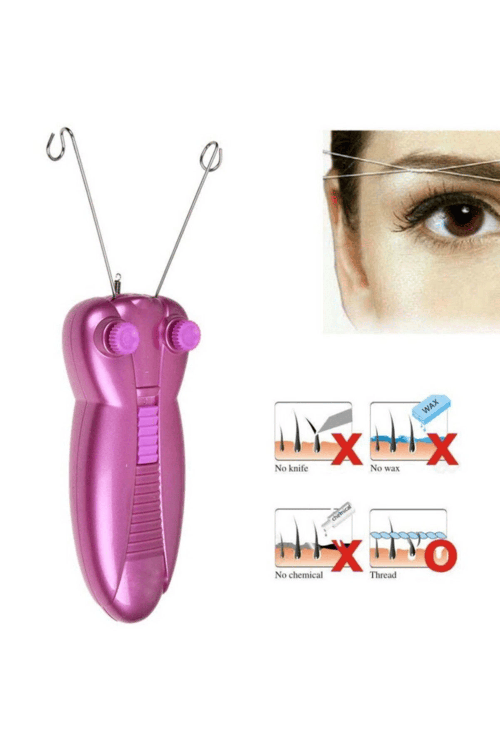 Kablosuz kuru kullanım epilatör 220-240V 50/60Hz 2 yıl garantili ipli tüy alma cihazı