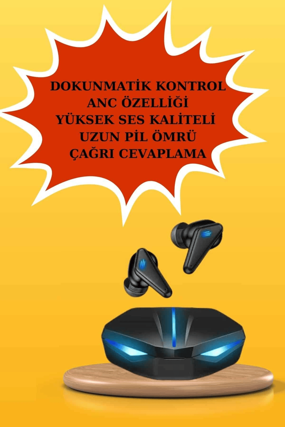 Kadınlar İçin Dokunmatik Ekran Akıllı Saat ve Gamer Kablosuz Bluetooth Kulaklık ANC Özelliği