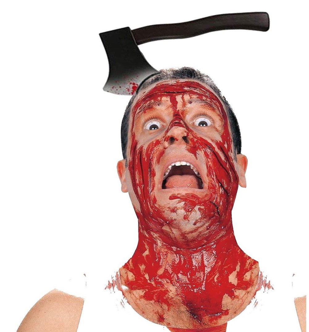 Kafaya Saplanmış Halloween Kanlı Balta Şaka Tacı (3936)