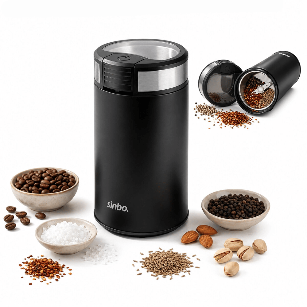 Kahve - Baharat Öğütücü Makine 2 Bıçaklı Çelik Öğütme Haznesi 50gr Öğütme Ac Motor=200w Scm-9044 Bx40